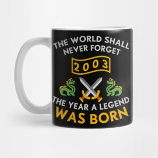 2003 The Year A Legend Was Born Dragons and Swords Design (Light) Mug